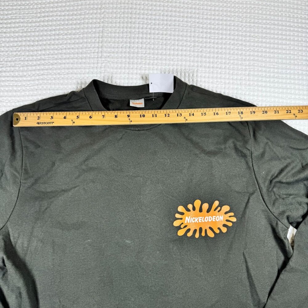Nickelodeon Long-Sleeve Shirt 90's Characters Black Crewneck Raw Hem Adult L - Picture 12 of 13